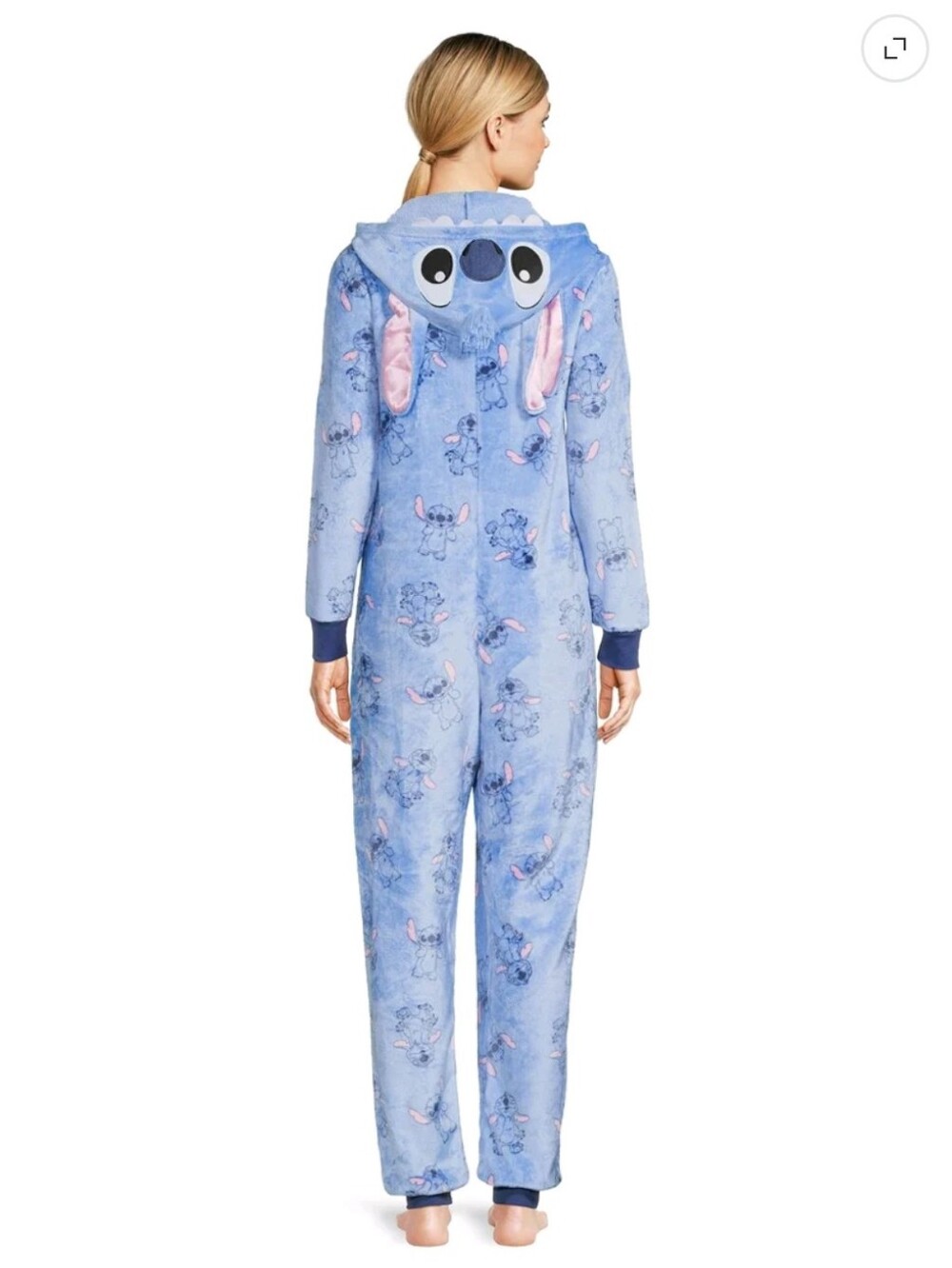 Disney Plush Stitch Hooded Adult Onesie - XL